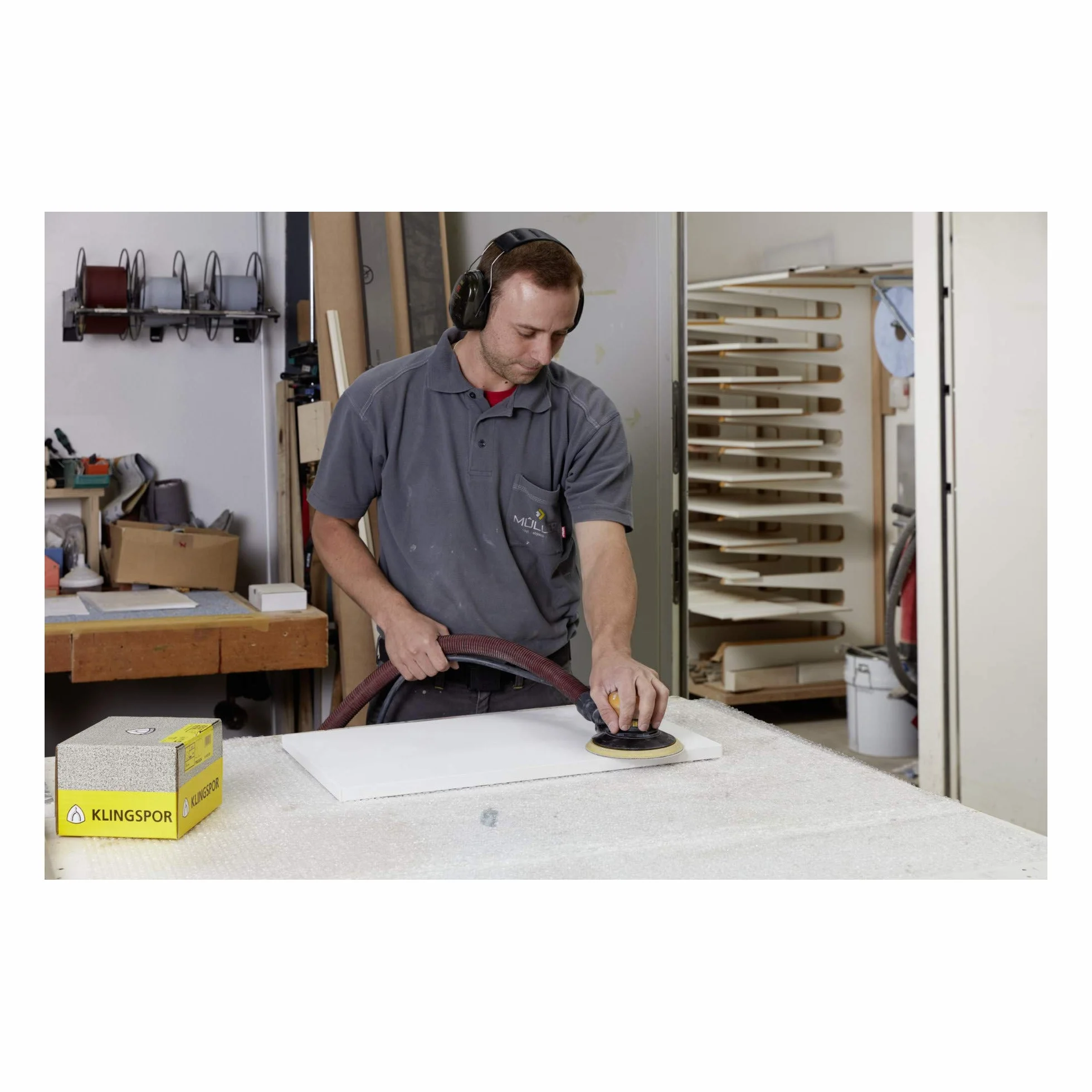 146947 - PS 33 CK Schleifscheibe mit Papierunterlage, selbstbefestigend, ⌀150, Verpackungseinheit 100 - Korn 120