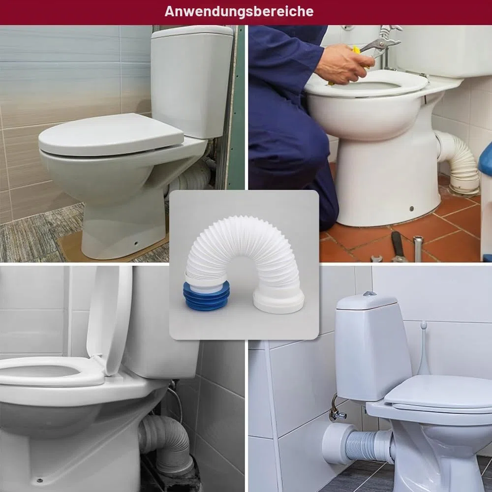 Universeller Toiletten-Abflussrohrverbinder, Ausziehbar 280-650mm, Langlebige, Zuverlässige Dichtung, Flexibler, Austauschbarer Ablaufschlauch Für Viele Toilettenmodelle Oder Komplexe Rohrverläufe Usw