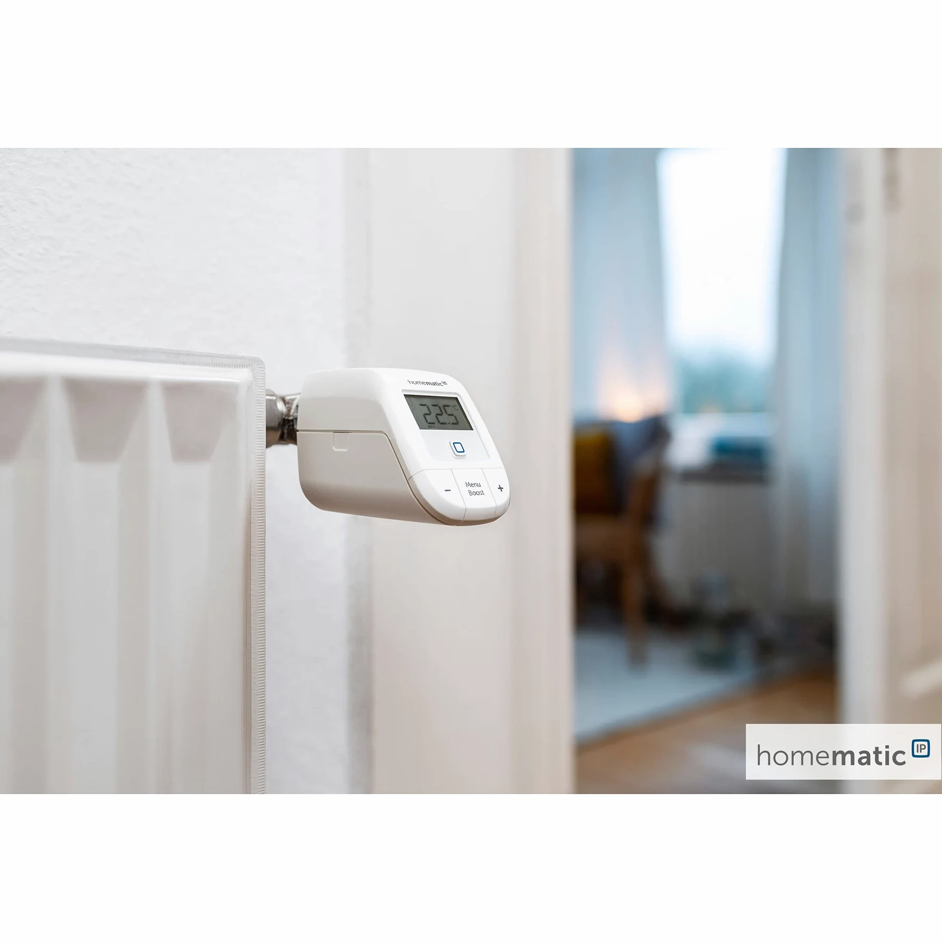 Homematic IP 2er Set Smart Home Heizkörperthermostat – Basic, digitaler Thermostat Heizung, Steuerung per App, Alexa, Google Assistant, einfache Installation, Energie sparen, 156541A0