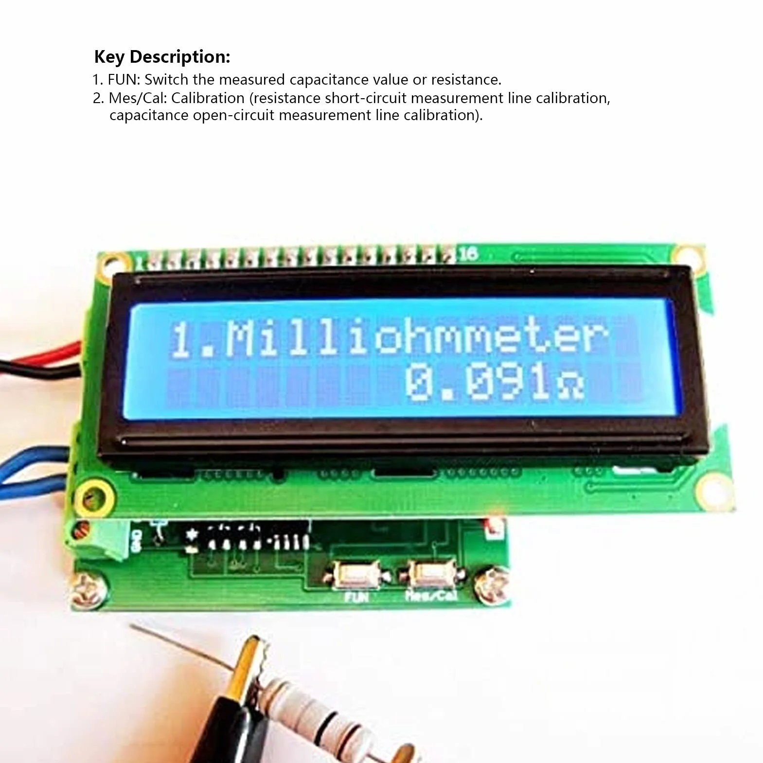 Niederohmiges Ohmmeter, Milliohmmeter Einfache Verdrahtung zum Messen