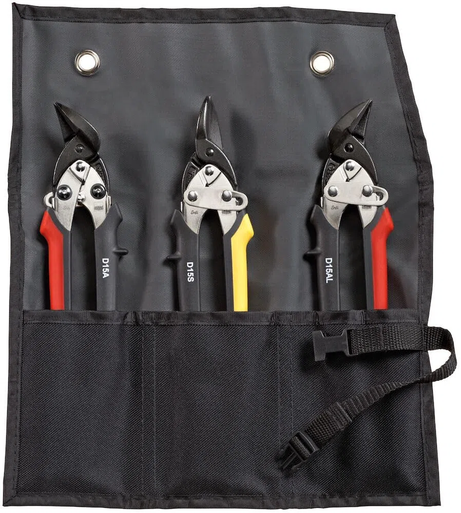 BESSEY ErdiIdeal-Scheren-Set Rolltasche DSET15, Rolltasche Enthält 1x D15A 1 X D15S Und 1 X D15L