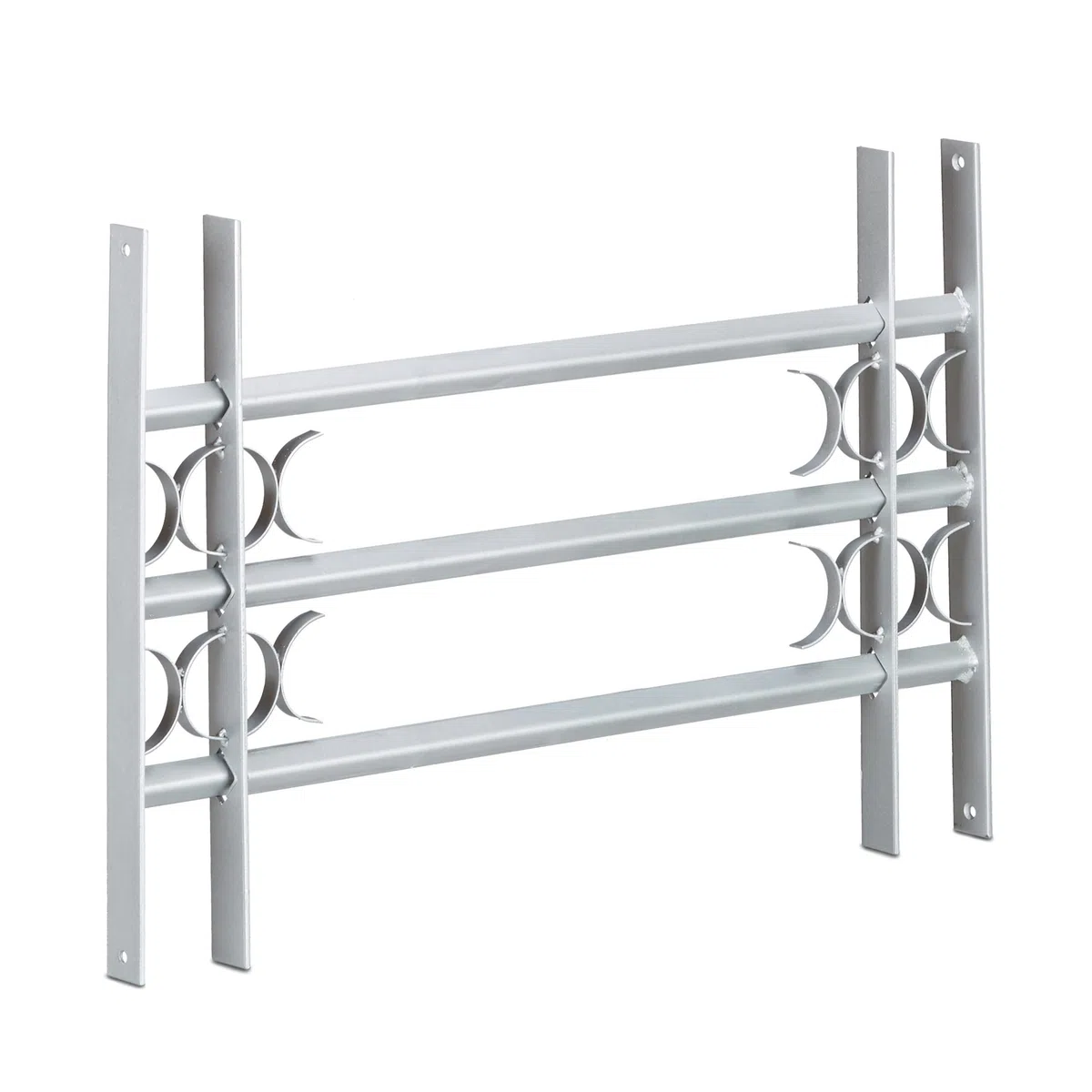 Relaxdays Fenstergitter Einbruchschutz, ausziehbar, für außen, Stahl, 450 x 700-1050 mm, Sicherheitsgitter, grau