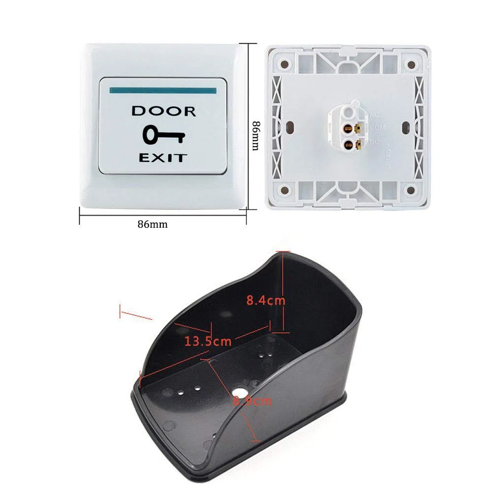 YAVIS RFID Metall Codeschloss Türöffner Tastatur Zugangskontrolle System Kit Set 125 kHz EM Kartenleser Weigang 26 + Wasserdichter Regen Cover + Netzteil + Exit-Taste + 10 RFID ID Schlüsselanhänger