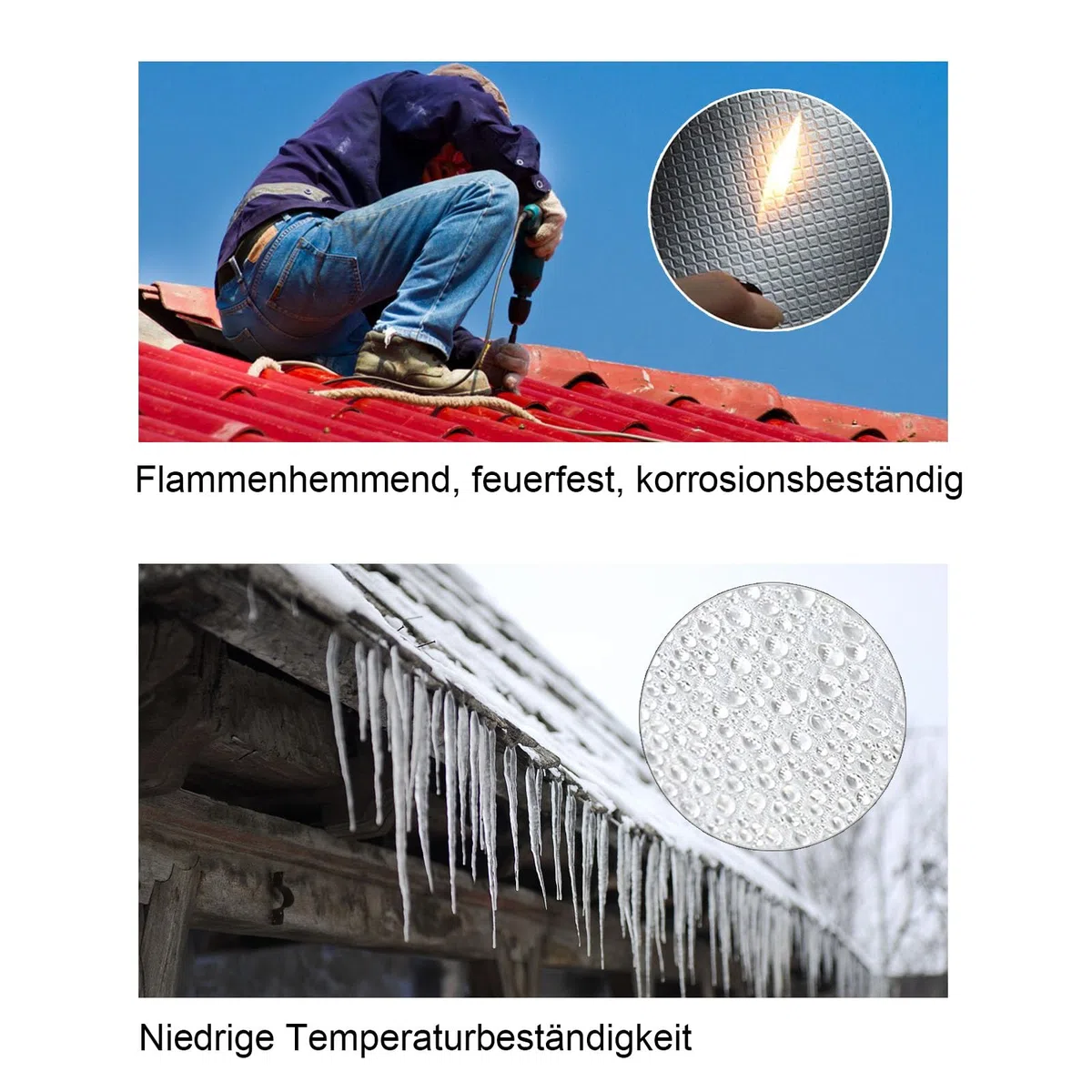 Aluminum Butylband Wasserdichtes Klebeband 30cmx10Mx1.5mm (T) Butyl Dichtungsband Alufolie Selbstklebend Reperaturband zum Abdichten und Befestigen für Lecks,BOMEI PACK
