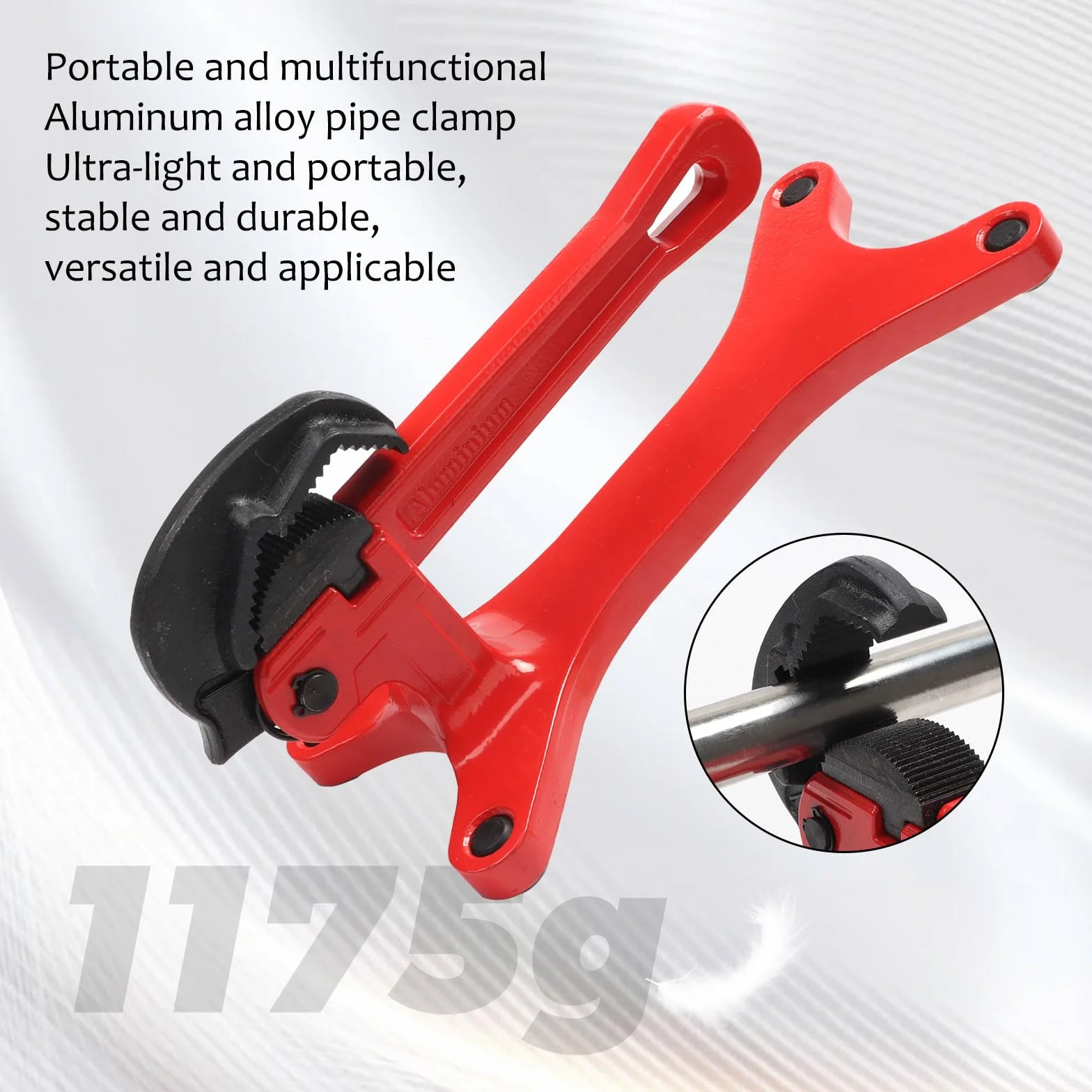 Tragbarer Rohrschraubstock, 0,3 Cm - 3,8 Cm Rohrschraubstock, Automatische Einstellung Der Klemmkraft, Vor-Ort-Wartung und -Instandhaltung von Rohrleitungen (Rot)