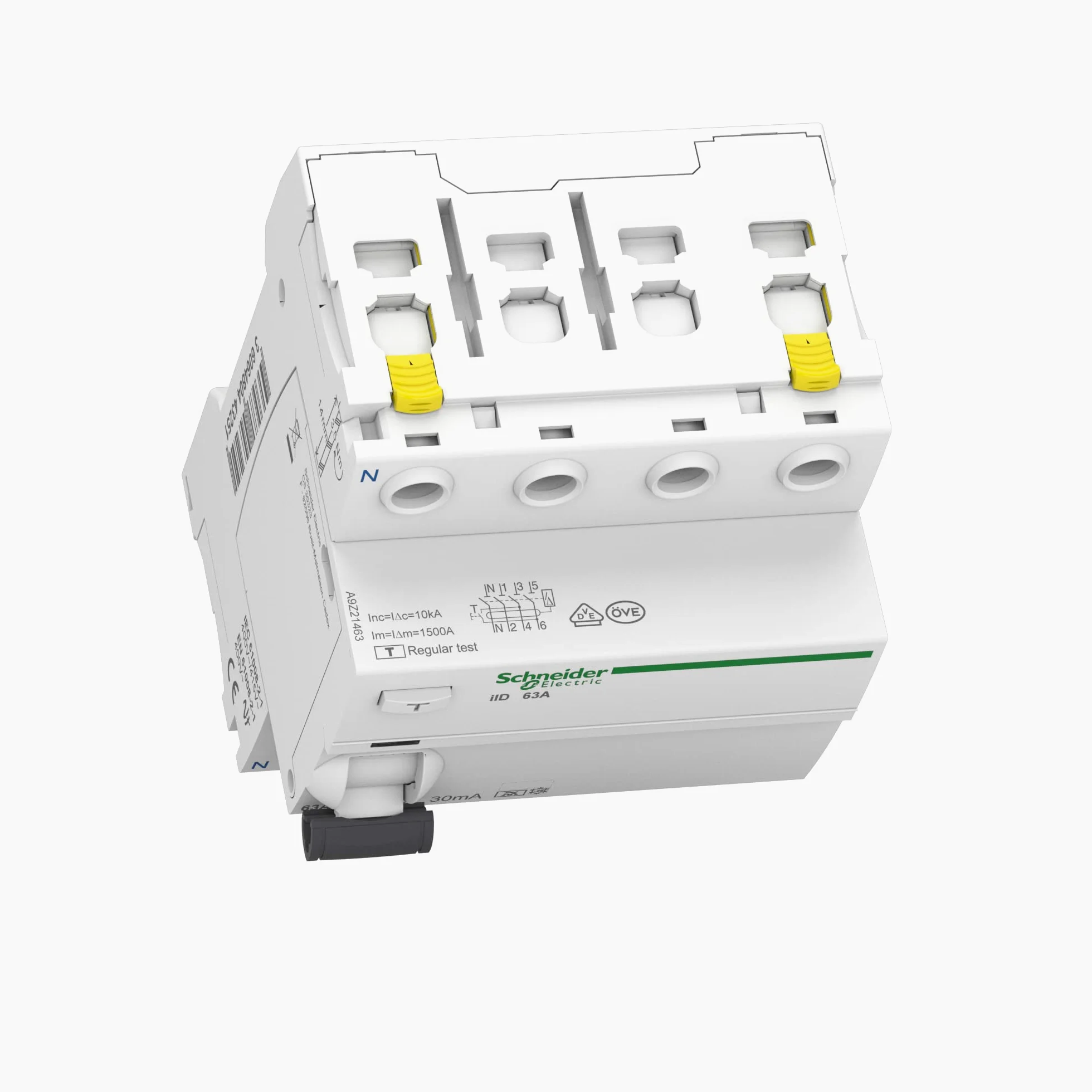 Schneider Electric FI-Schutzschalter Acti9 iID, 4-polig, 63A, 30mA, Typ A, Artikelnummer A9Z21463