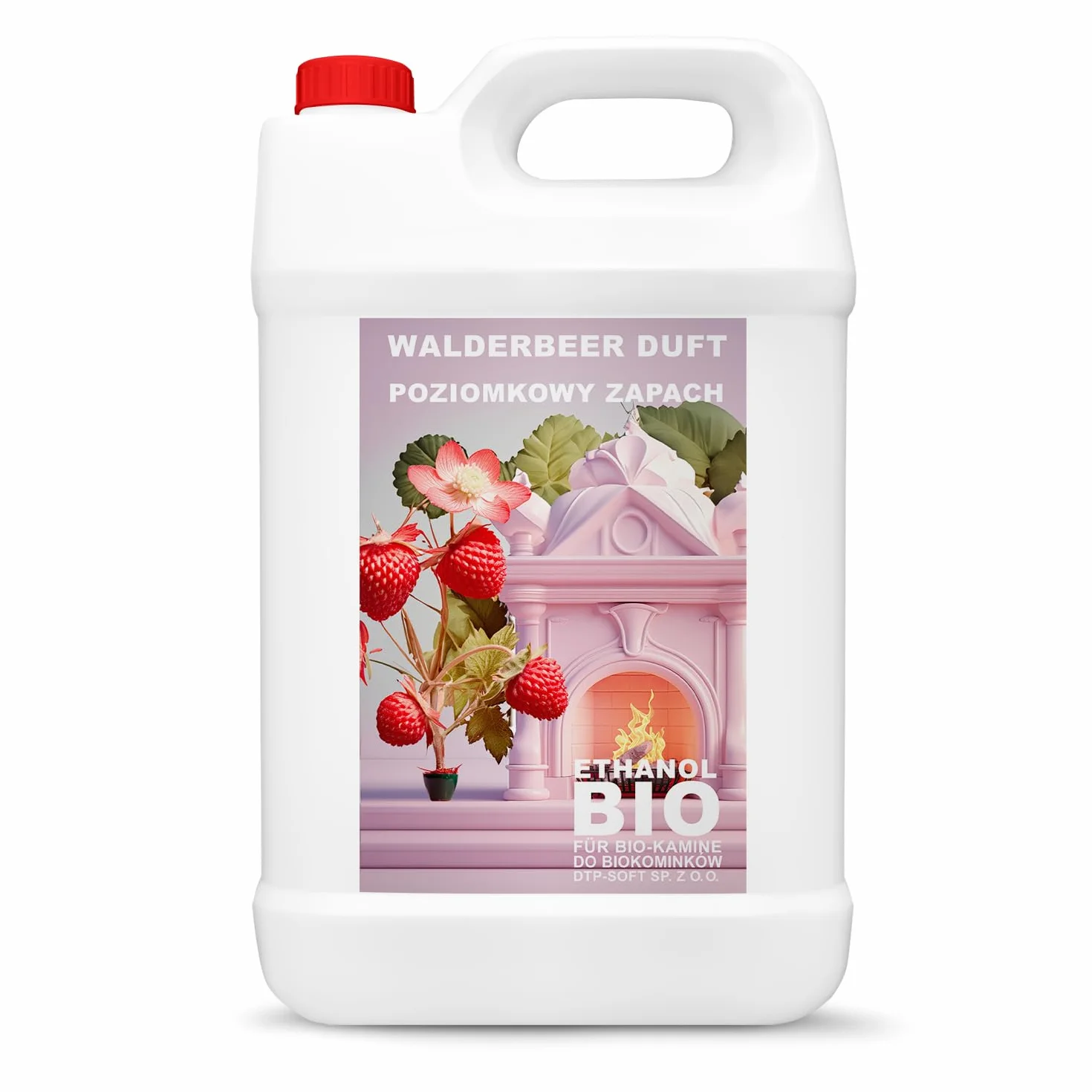 4x5 Liter Bioethanol Premium 100% fürAlkohol für Kamin (WALDERDBEEREDUFT, 20L)