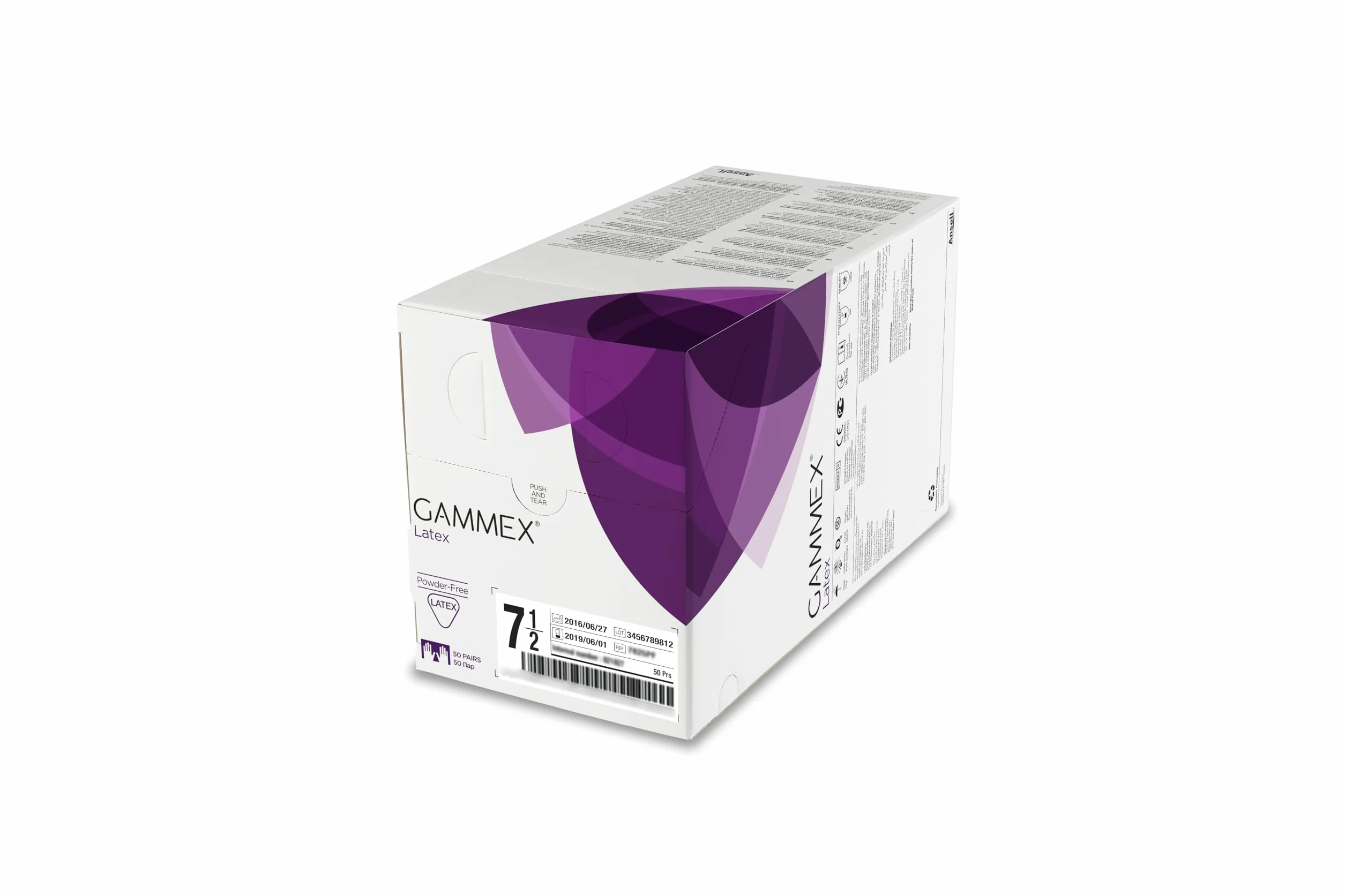 Ansell GAMMEX Latex, puderfreie sterile chirurgische Handschuhe, Größe 8.0, weiß (50 Paar)