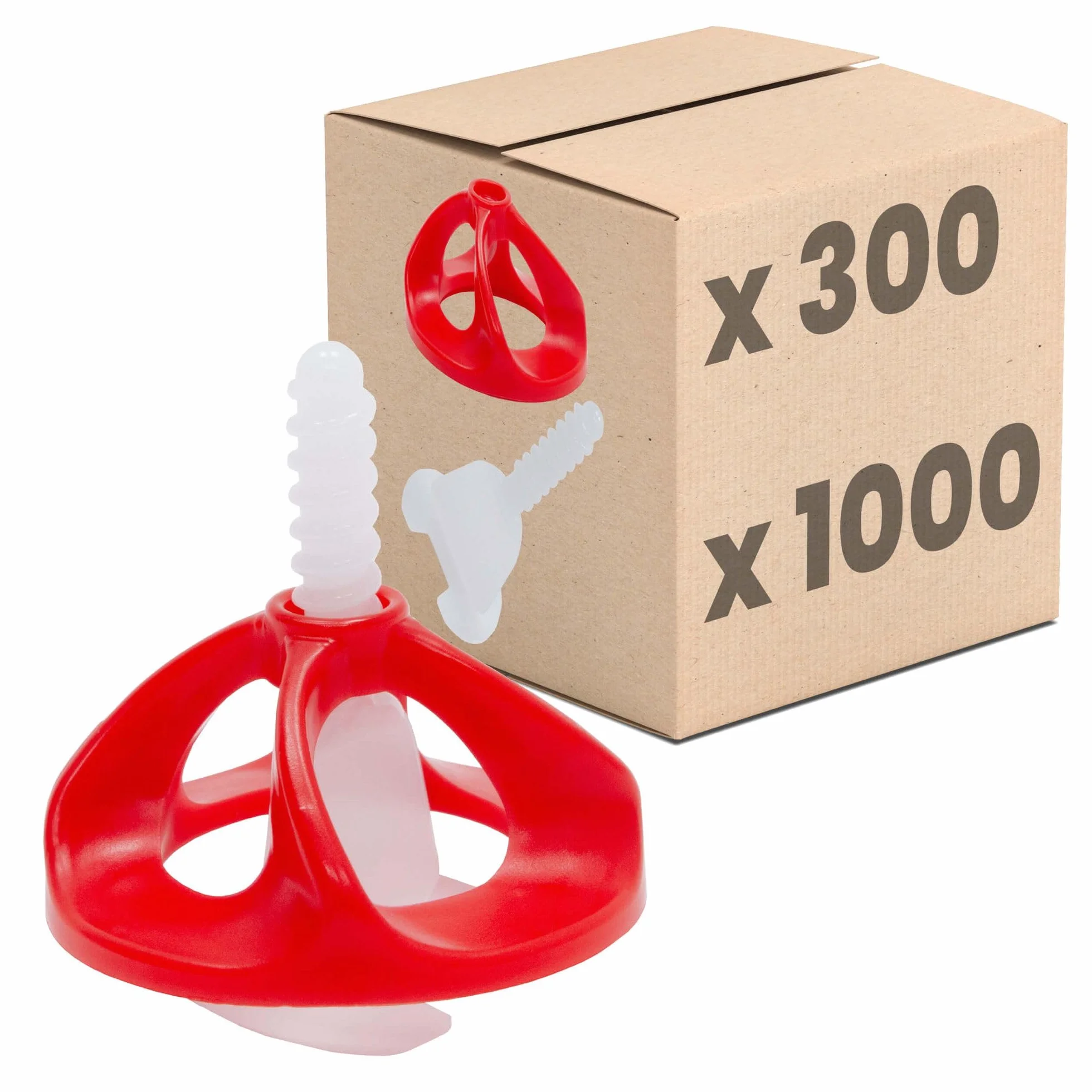 Fliesen Nivelliersystem, 2mm, Set: 1300tlg., 1000 Laschen + 300 Hauben, Verlegehilfe Set, Fliesenleger Werkzeug, Fliesenkeile Kunststoff, Abstandshalter Fliesen, Verlegesystem