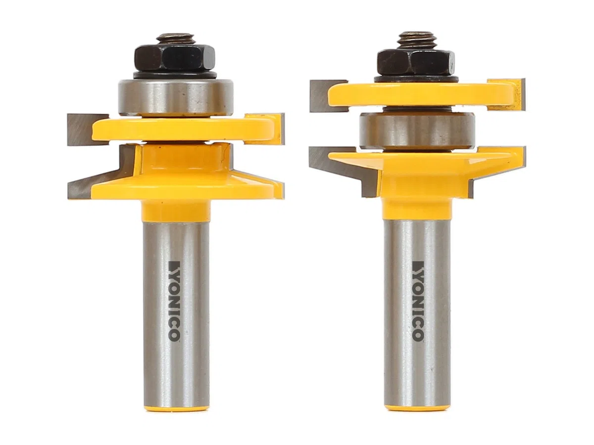 yonico 12247 2 Bit Schiene und Stil Router Bit Set mit Wate 1/2 Schaft
