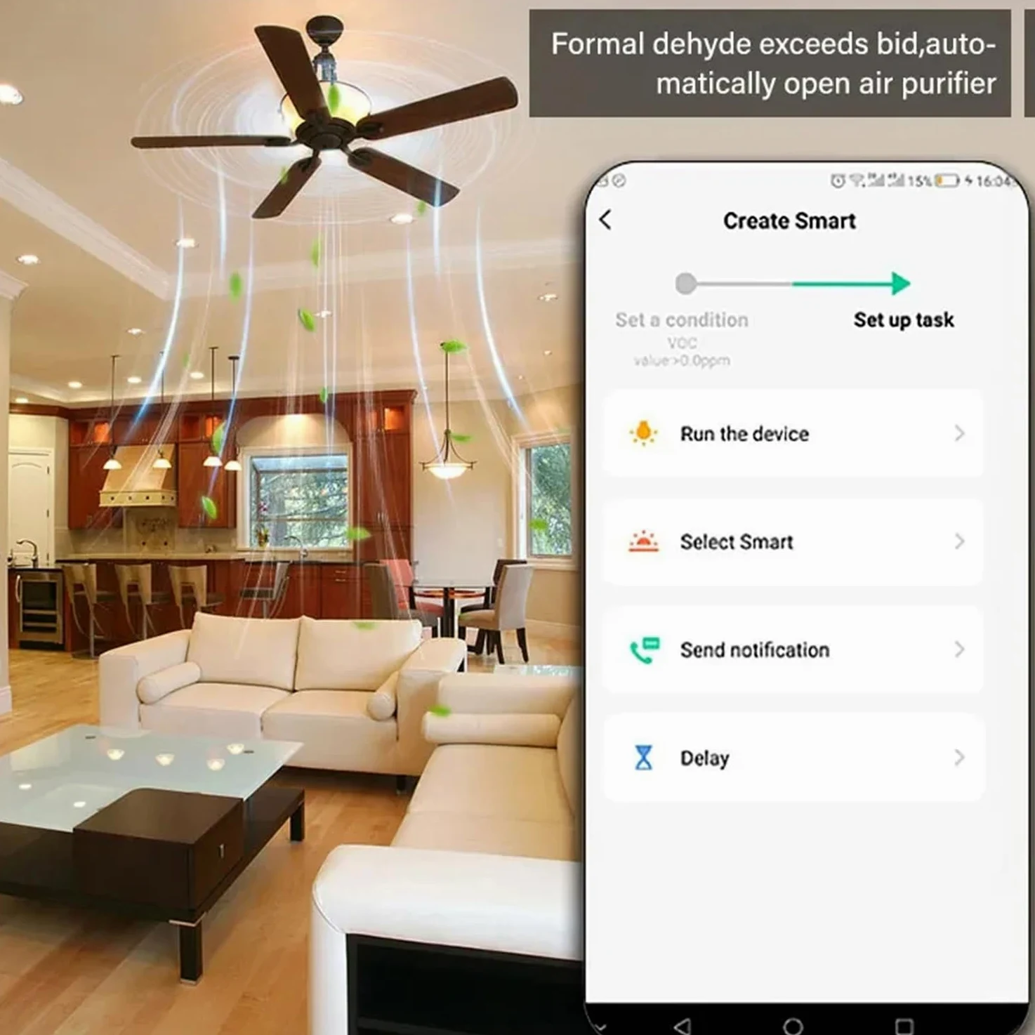 Smart Luftqualitätsmonitor: WLAN-Innenluftqualitätsmesser erkennt CH2O, CO2, VOC, Temperatur und Luftfeuchtigkeit, App-Steuerung, Thermometer-Feuchtigkeitsmonitor für Smart-Home-Automatisierung